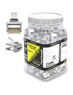 Conectores RJ45 Cat6 Platinum Connect 100 Piezas Baño Oro