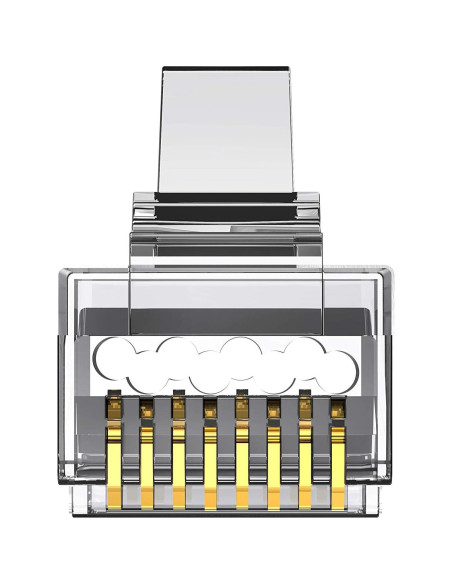 Conectores RJ45 Cat6 Platinum Connect 100 Piezas Baño Oro