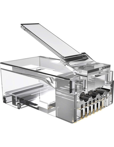 Conectores RJ45 Cat6 Platinum Connect 100 Piezas Baño Oro