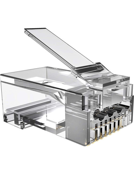 Conectores RJ45 Cat6 Platinum Connect 100 Piezas Baño Oro