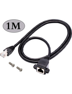 Cable de red Ethernet Cat 6 AAOTOKK 1M RJ45 macho a hembra 2