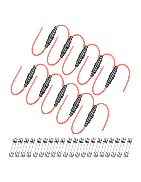 Soporte de Fusible Tipo Tornillo uxcell 10 Pcs 5x20mm 10A