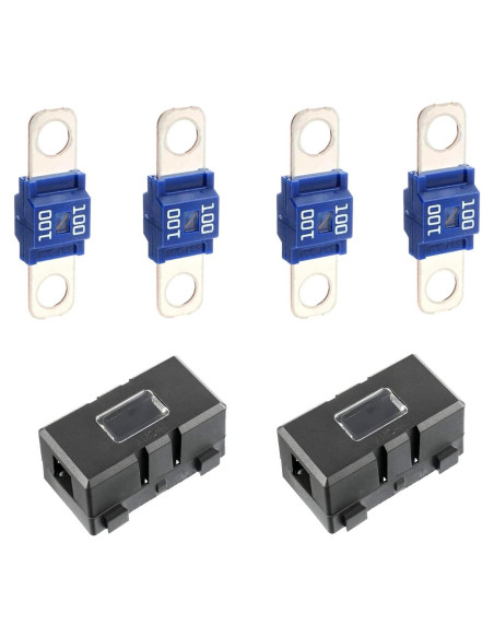4 Fusibles Midi 100A Bstenky + 2 Soportes para Autos