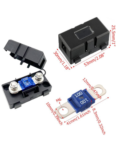 4 Fusibles Midi 100A Bstenky + 2 Soportes para Autos