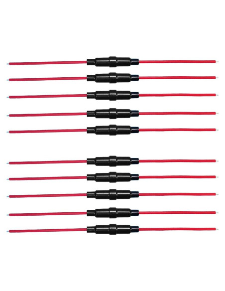 Portafusibles en Línea 16 AWG ChengHongXing 5x20mm 10 Pzas