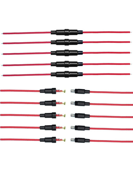 Portafusibles en Línea 16 AWG ChengHongXing 5x20mm 10 Pzas