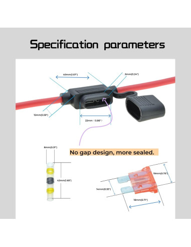 Kit de Portafusibles Impermeable 10 AWG Awilzzoe con Conectores