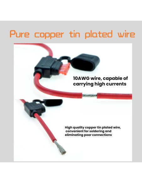 Kit de Portafusibles Impermeable 10 AWG Awilzzoe con Conectores