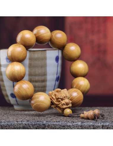 Pulsera Mala de Madera Bocote Zen Dear 12 Perlas 20mm