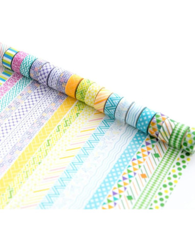 Cinta Washi YUBBAEX 24 Rollos 10mm Decorativa para Manualidades