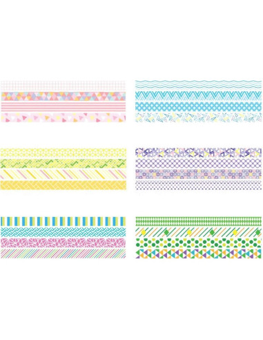 Cinta Washi YUBBAEX 24 Rollos 10mm Decorativa para Manualidades