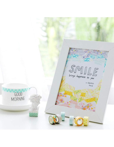 Cinta Washi YUBBAEX 24 Rollos 10mm Decorativa para Manualidades