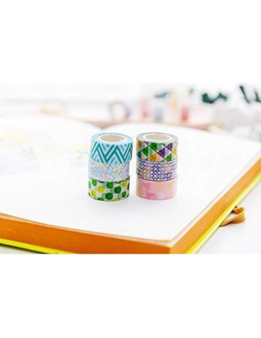 Cinta Washi YUBBAEX 24 Rollos 10mm Decorativa para Manualidades