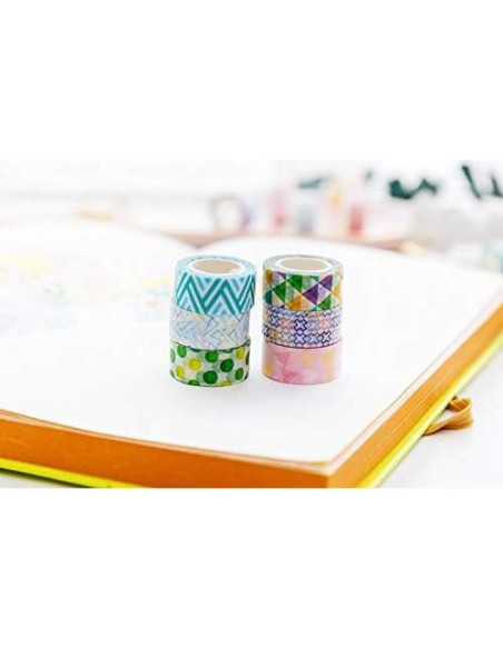 Cinta Washi YUBBAEX 24 Rollos 10mm Decorativa para Manualidades