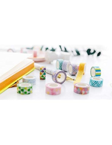 Cinta Washi YUBBAEX 24 Rollos 10mm Decorativa para Manualidades