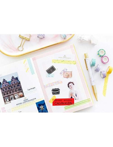 Cinta Washi YUBBAEX 24 Rollos 10mm Decorativa para Manualidades