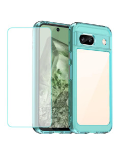 Funda Google Pixel 8A con Protector de Pantalla Templado Azul