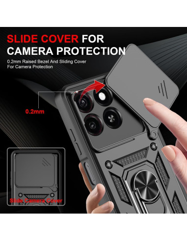 Funda ZTE Blade A35/A55 con tapa deslizante y protector de pantalla