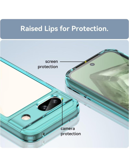 Funda Google Pixel 8A con Protector de Pantalla Templado Azul