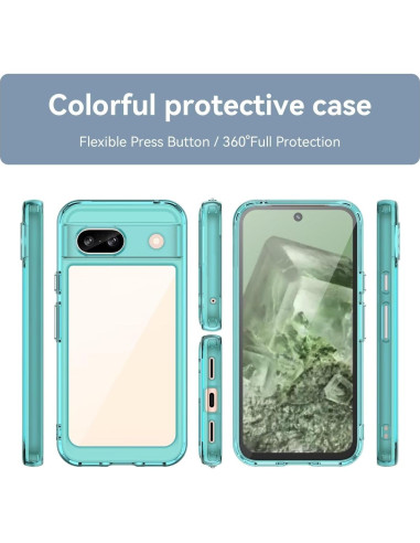 Funda Google Pixel 8A con Protector de Pantalla Templado Azul