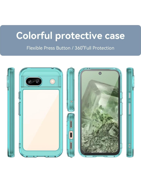 Funda Google Pixel 8A con Protector de Pantalla Templado Azul