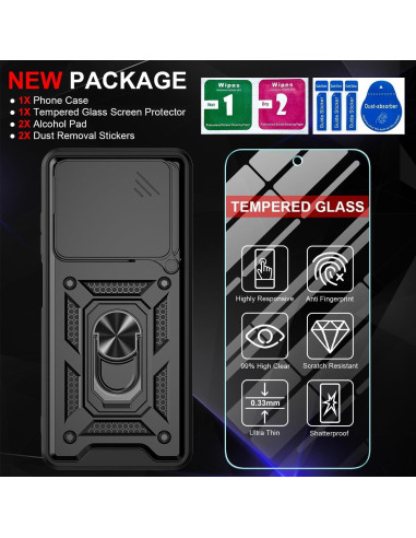 Funda ZTE Blade A35/A55 con tapa deslizante y protector de pantalla