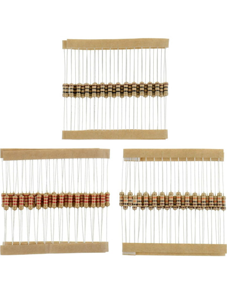 Kit de Resistencias BOJACK 1000 Pcs 25 Valores 1 Ohm-1M Ohm 1/2W