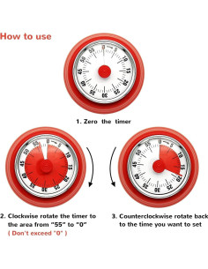 Temporizador Mecánico Caunmy Verde y Rojo - Alarma Magnética 2