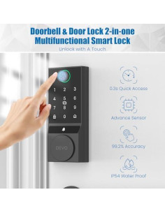 Cerradura Inteligente Devo G3 WiFi con Huella Dactilar y App 2