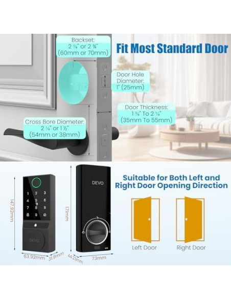 Cerradura Inteligente Devo G3 WiFi con Huella Dactilar y App
