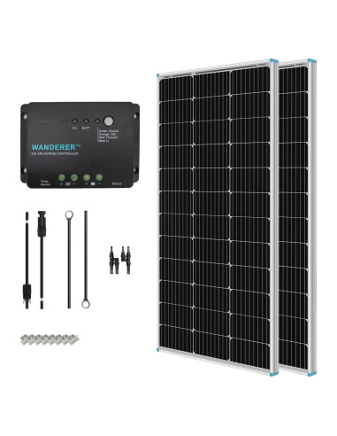 Kit Solar Renogy 200W Monocristalino 12V con Controlador 30A