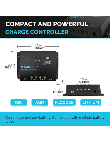 Kit Solar Renogy 200W Monocristalino 12V con Controlador 30A