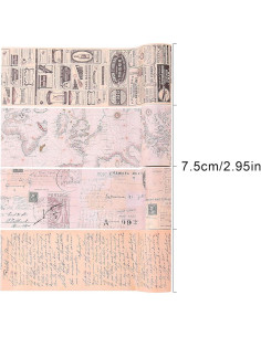 Cinta Washi Ancha Dizdkizd Vintage 75mm x 4 Rollos 2