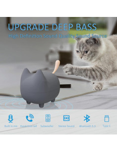 Altavoz Bluetooth Portátil Gingo Kitty Gris - 40H Batería, TWS 2