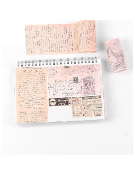 Cinta Washi Ancha Dizdkizd Vintage 75mm x 4 Rollos