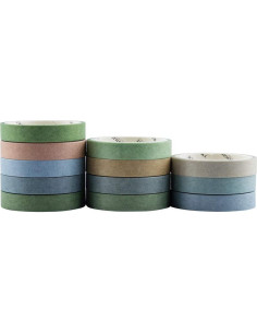 Set de 12 Rollos de Cinta Washi Yubbaex 8mm Salty Morandi 2