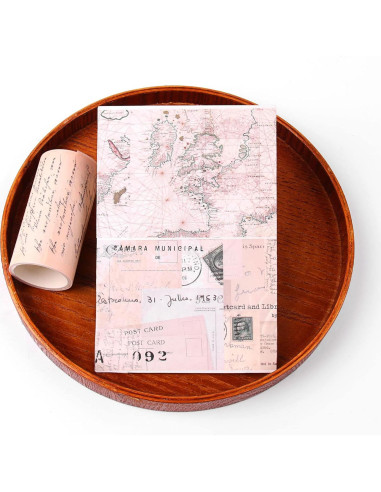 Cinta Washi Ancha Dizdkizd Vintage 75mm x 4 Rollos