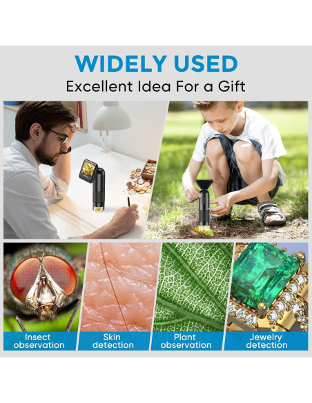 Microscopio Digital APEXEL 800X con Pantalla LCD 2" y LED