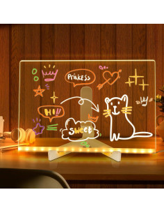 Tablero de Borrado en Seco QUEENLINK 30x20cm con Luz LED 2