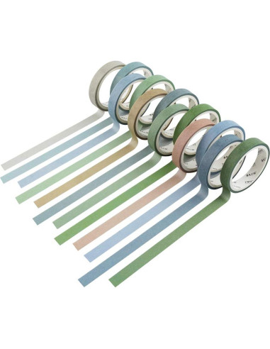 Set de 12 Rollos de Cinta Washi Yubbaex 8mm Salty Morandi
