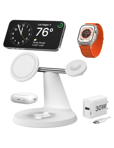 Cargador 3 en 1 QTlier MagSafe para iPhone, Apple Watch y AirPods