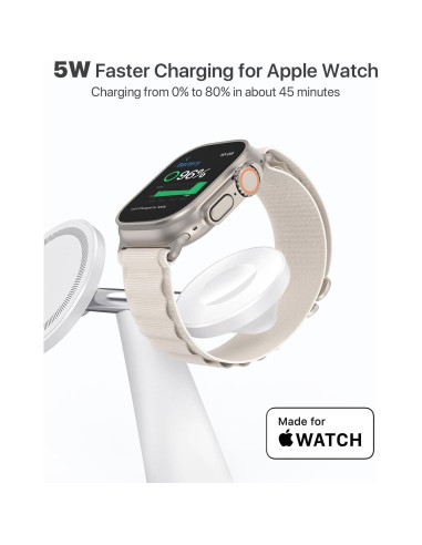 Cargador 3 en 1 QTlier MagSafe para iPhone, Apple Watch y AirPods