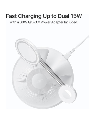 Cargador 3 en 1 QTlier MagSafe para iPhone, Apple Watch y AirPods