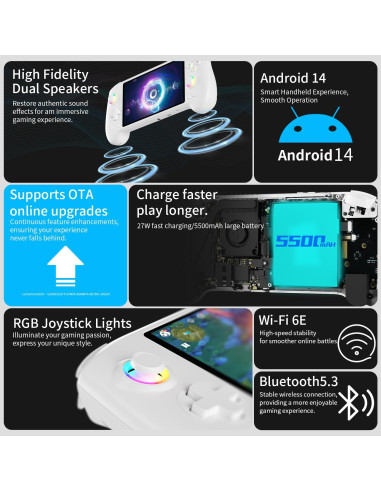 Consola de juegos portátil Anbernic RG557, 4423 juegos, Android 14