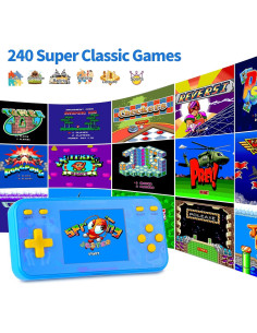 Consola de Juego Portátil YOROSY 240 Juegos LCD 3" Azul 2