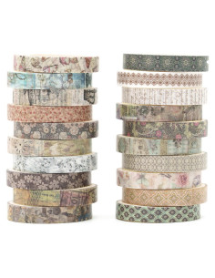 Set de 20 Rollos de Cinta Washi Vintage Songdao 2m 7mm