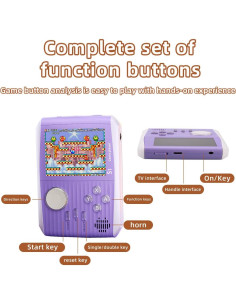 Consola de Juegos Retro Portátil Whisary S1-Púrpura 666 Juegos 2
