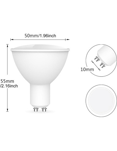 Bombilla Inteligente LED XFOX GU10 WiFi 300 Lúmenes RGB 4 Unidades
