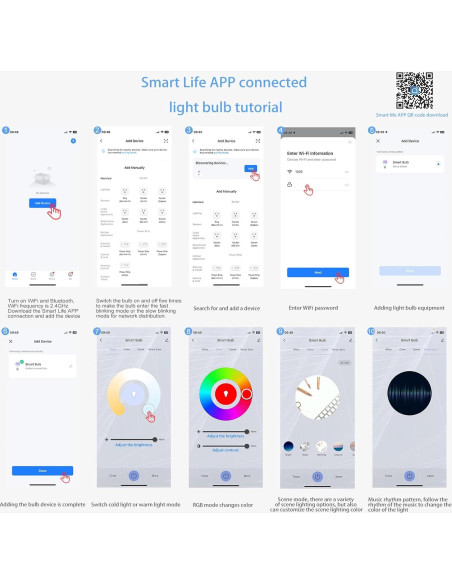 Bombilla Inteligente LED XFOX GU10 WiFi 300 Lúmenes RGB 4 Unidades
