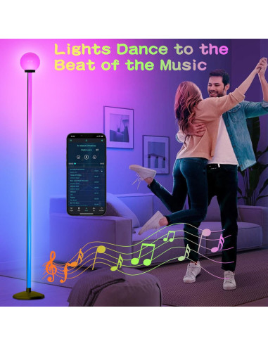 Lámpara de Esquina LED RGBW LanAqua 70" Control Remoto